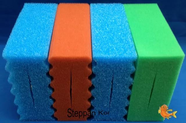 4 x Filterschwamm passend für Oase BioSmart 18000 2 x blau, 1 x rot, 1 x grün