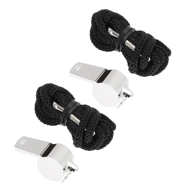 2 acero inoxidable con linterna sonido crujiente fuerte Sport Whistle Emergency Whistle