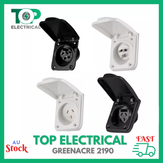 10A 15A Caravan Inlet Outlet RV Camper Motor Home Power Socket White Black 240V