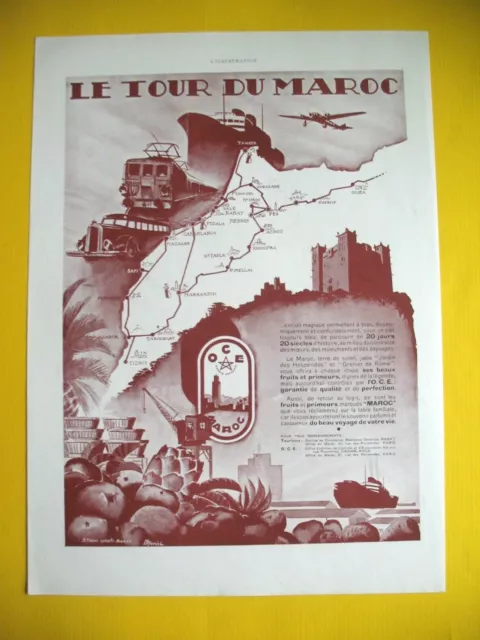 Tour Of Morocco In 20 Days Tourism Oujda Agadir Tanger 1933 Press Advertisement