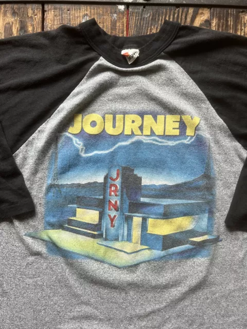 Vintage Journey Raglan Shirt Raised On Radio World Tour XL 80s Rock
