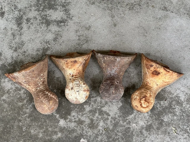 4- Antique Cast Iron Victorian Bathtub Claw Foot Feet- For Repurpose