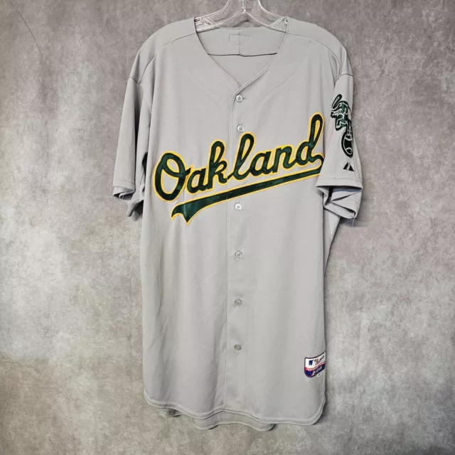 Majestic Authentic MLB OAKLAND ATHLETICS A’s Gray Jersey Mens 48 XL