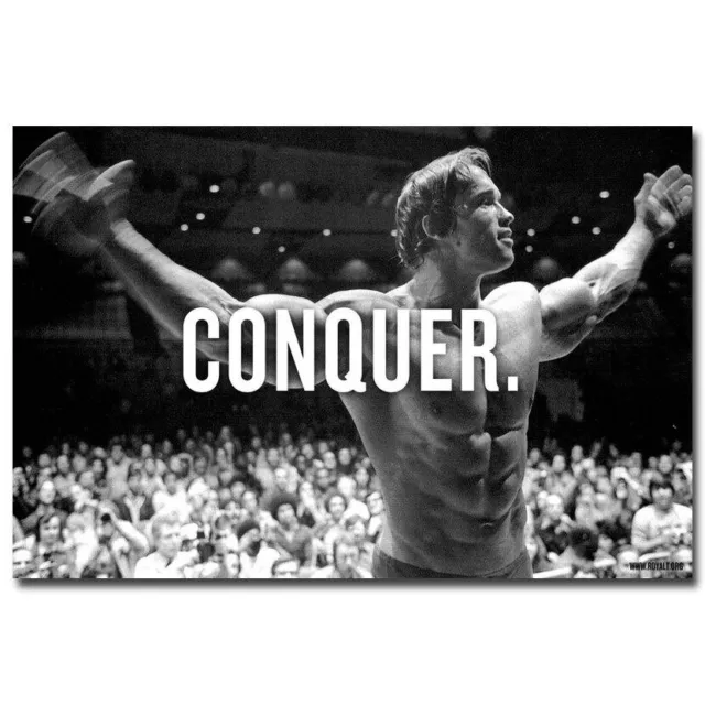 83189 CONQUER Arnold Schwarzenegger Motivational FF5 Wall Print Poster AU