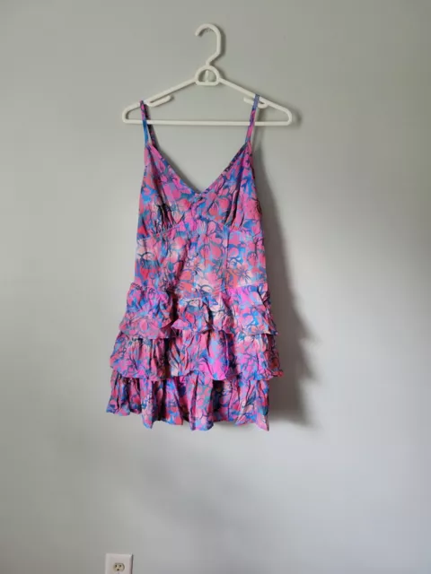 Wild Fable Floral Dress Women's XS Pink & Blue Sleeveless Ruffle Mini NWT