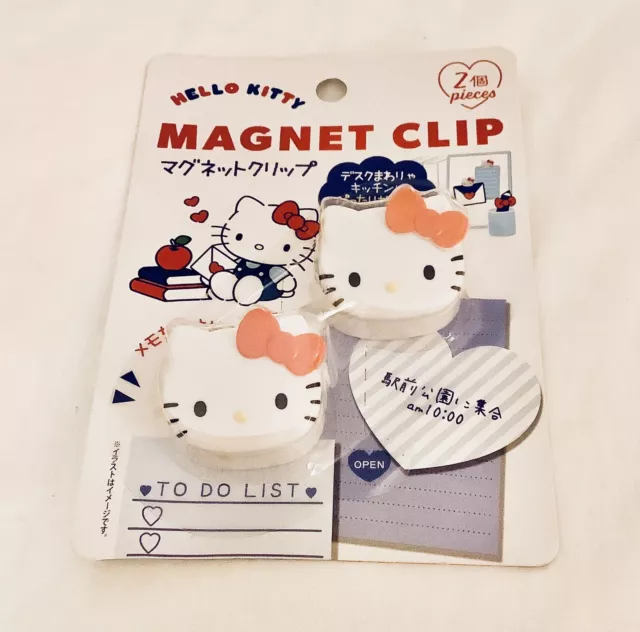 Sanrio Hello Kitty Magnet Clip 2pieses Cute Kawaii New Japan Kitty White