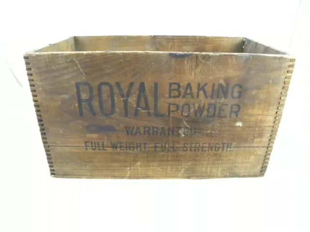 Vintage Royal Baking Powder Wooden Dovetail Advertising Box Crate-New York NY