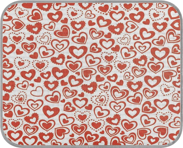 Romantic Love Heart 23.6X38.6 Inch Folding Pet Ice Silk Cooling Mat Comfy Rectan