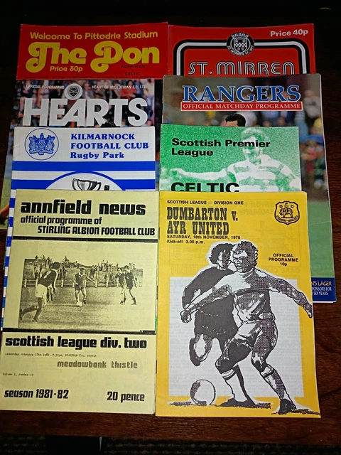VINTAGE SCOTTISH FOOTBALL programme bundle set of 8 various clubs good ...