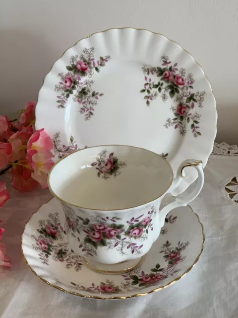 Royal Albert Lavender Rose Trio Set - Tea Cup, Saucer & Side Plate - 1960s