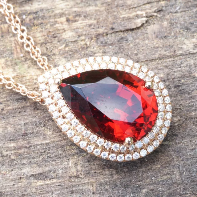 Malaya Garnet Brilliant Pendant 750 Oro Rosa 5.18 ct Tanzania.... Una transformación 2