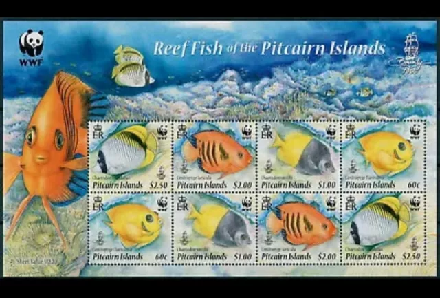 Pitcairn Islands - "REEF FISH ~ WORLD WILDLIFE FUND WWF" MNH MS 2010