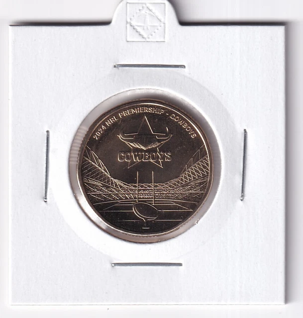 AUSTRALIAN: 2024 $1 Nrl Rugby Queensland Cowboys Unc Coin In 2X2 Holder ...