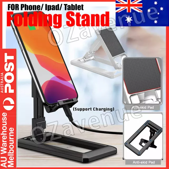 Adjustable Folding Desk Desktop Cell Phone Stand Mount Holder For iPhone Tablet