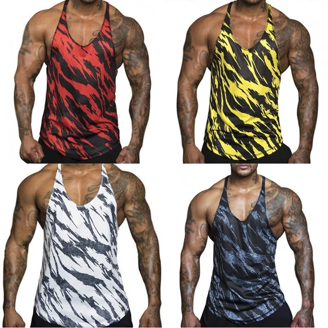 Maschile Top Canotta Palestra Camouflage Moda Allenamento Slim Fit Pullover