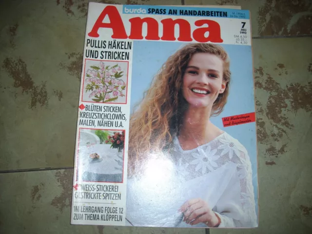 Burda Anna Spass an Handarbeiten 7 Juli 1992