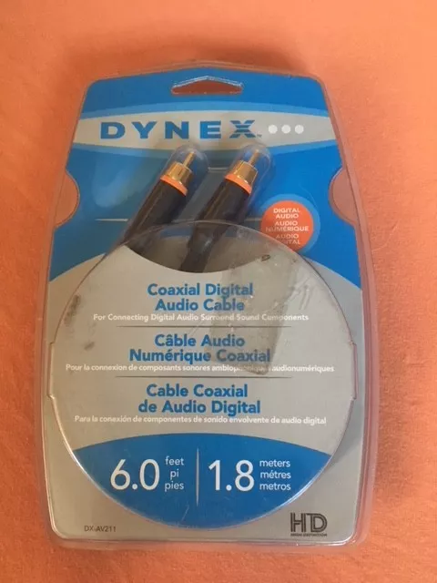 DYNEX Coaxial Digital Audio Cable  6 ft  DX-AV211 NIB NEW