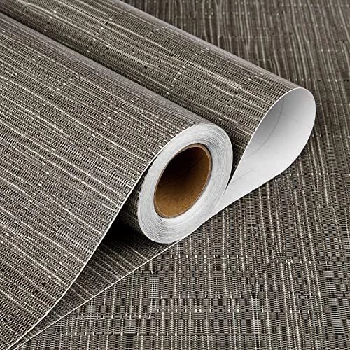 VINTAGE GRASSCLOTH WALLPAPER Peel and Stick Dark Wallpaper River Grass