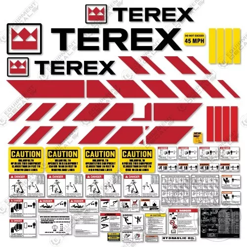 Fits TEREX T340 Decal Kit Rough Terrain Crane - 7 YEAR OUTDOOR 3M VINYL!