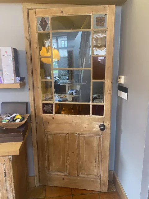 Reclaimed vintage pine doors mixed condition - 9 doors 2 glazed with knobs