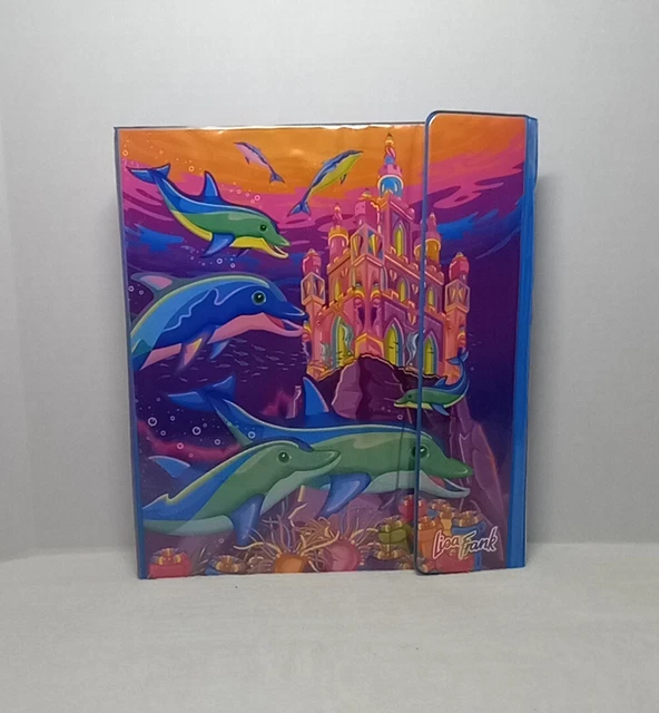 Vtg Lisa Frank 3 Ring Trapper Keeper Folder Binder 2 Pockets Dolphins Castle 90s