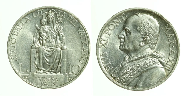 pci0361) Città del Vaticano Pio XI lire 10 del 1934