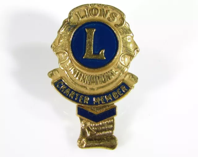 Gold Tone Pin with Lions Club Charter Member