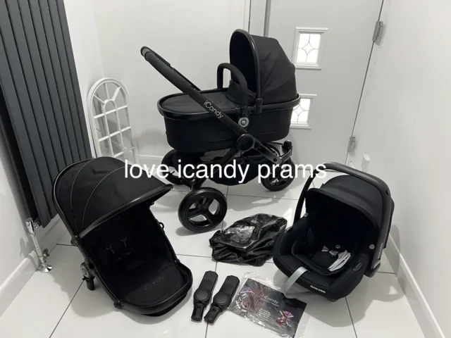 iCandy Peach🖤Eclipse with  Carrycot  With NEW Maxi cosi Car Seat 🖤Refurbished✅