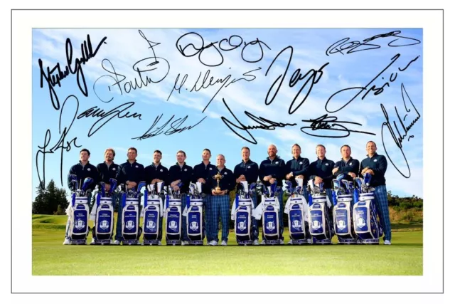 Europe 2014 Ryder Cup Team Signed Autograph Photo Print Golf