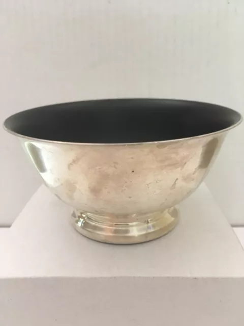 Reed & Barton Bowl #101 Silver-plated "1963" Black Enameled Liner Footed 4.5" W
