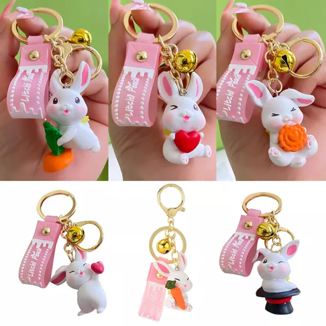 1 pezzo nuovo carino cartone animato-carote-coniglio-portachiavi coppia- O