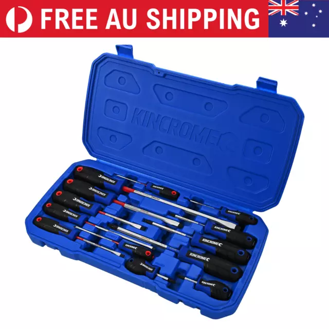 Kincrome 13pc Screwdriver Tool Set Magnetic Tip Screw Driver Gel-Grip Handle NEW