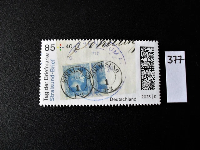 (377) Bund gest.;MiNr.3752 (Tag der Briefmarke-Stralsund Brief) aus  2 0 2 3