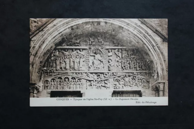 Carte Postale CPA CONQUES - Tympan de l'Eglise Sainte-Foy - Le Jugement Dernier