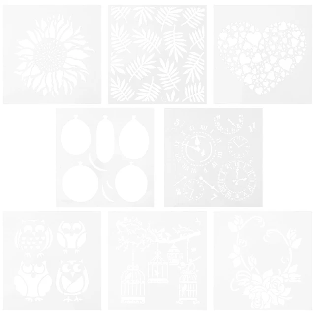 8Pcs Zeichnung Schablonen Malerei Vorlage Hohl Malerei Vorlage