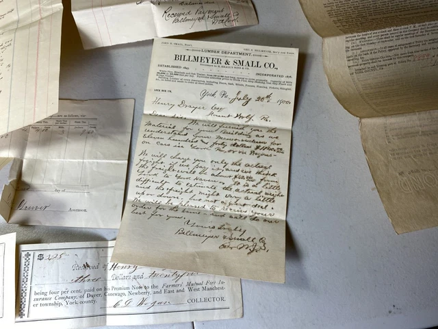 Lot of 9 Antique Documents 1800s Henry Drayer, East Manchester TWP. Mt. Wolf, PA 6