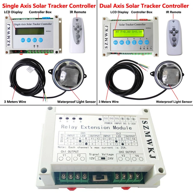 Complete Electronic Single/Dual Axis PV Solar Panel Tracking Tracker Controller