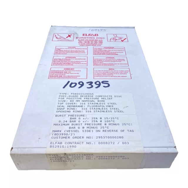 Elfab PG80SSS240GA Forati Berstscheibe 80mm 0.24 BAR G