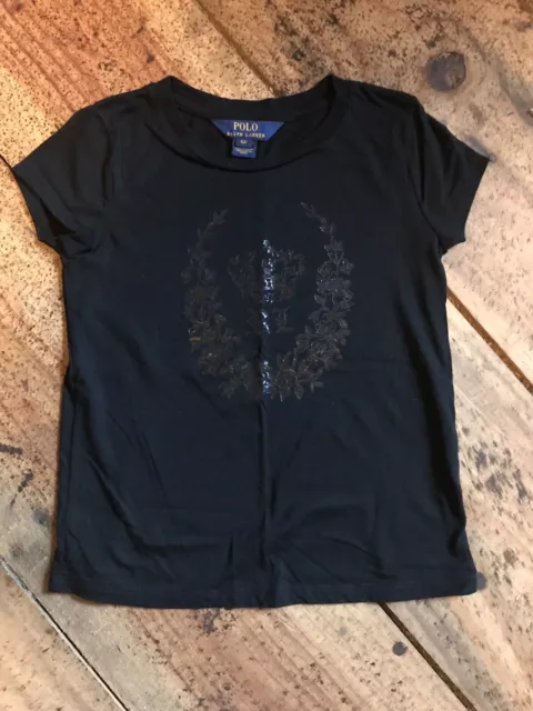 Girls Size 6x Black Polo Ralph Lauren Logo Top