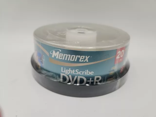 New Memorex LightScribe Recordable DVD+R 20 Pk Spindle 16x/4.7GB /120 min Sealed