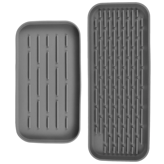 2 Pcs Sponge Holder Kitchen Sink Cosmetic Organizer Non-slip