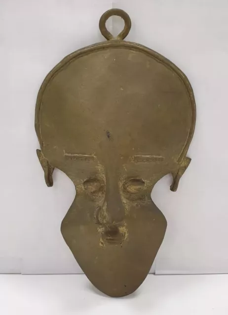 masque bronze laiton art africain ancien african tribal métal ethnique dlg mali