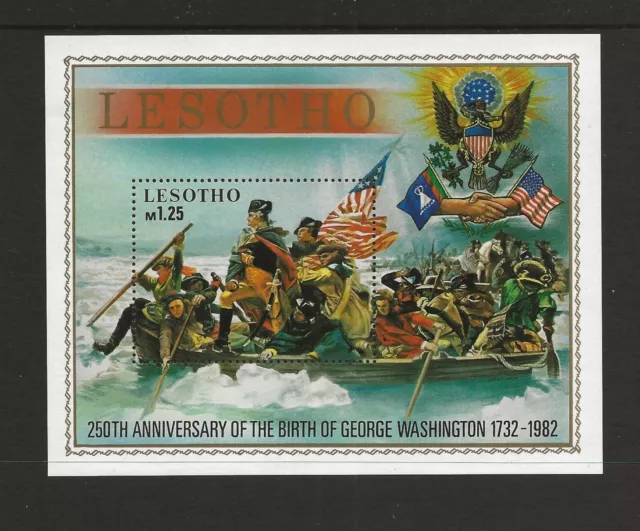 1982 Lesotho George Washington minisheet SG MS499 unmounted mint