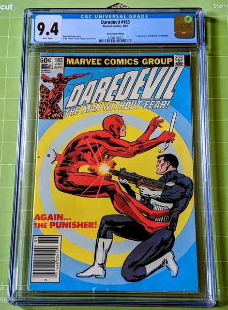 Daredevil #183 CGC 9.4/NM WhPgs Newsstand 1st Punisher & DD Meeting/Miller Cover