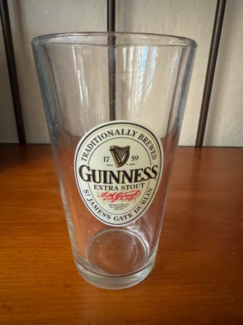 Guinness Extra Stout Beer Bar Glass 16 Ounce - St. James Gate Dublin