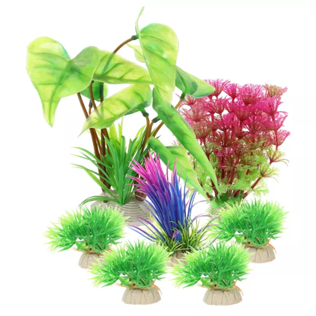 7 Pcs Aquarium Plant Decors Tropical Fish Tank Plants Decorations