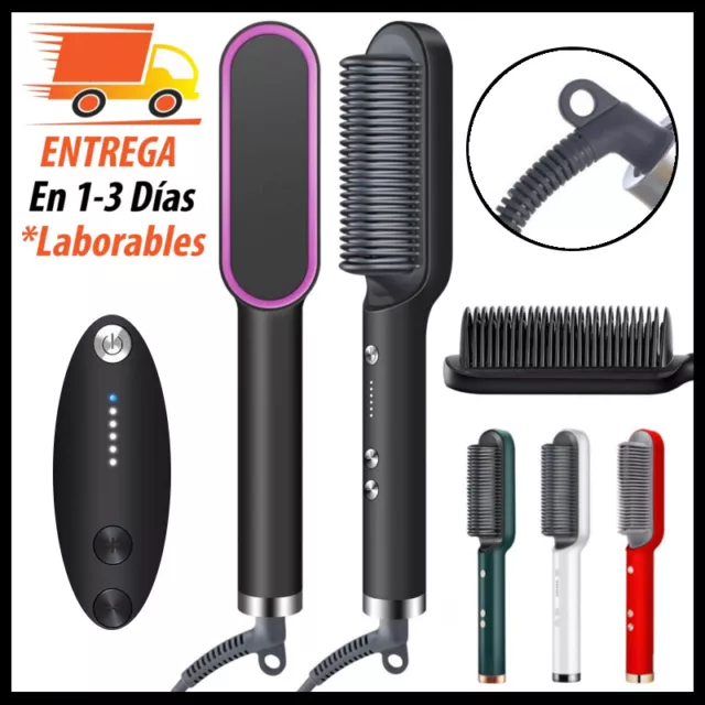 Cepillo Alisador de Pelo con Temperatura Regulable, Peine Electrico Plancha