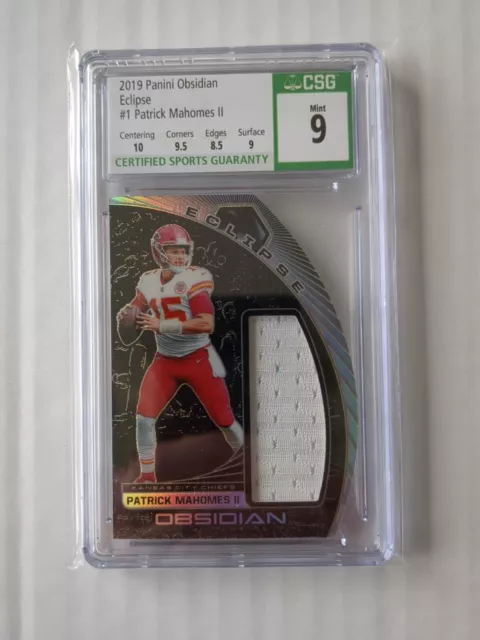 2019 Obsidian Eclipse Patrick Mahomes II PATCH /100 CSG 9 MINT
