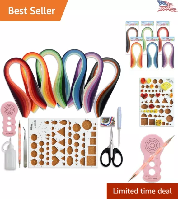JUYA Paper Quilling Kits with 30 Colors 600 Strips and 8 Tools with Glue