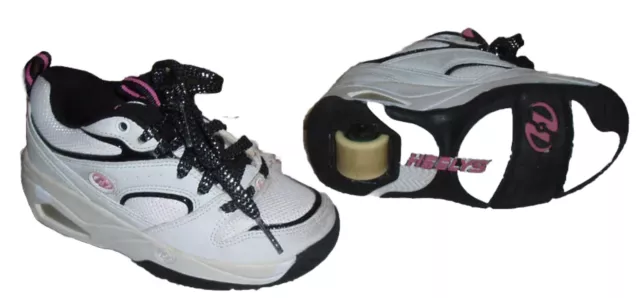 Girls Youth HEELYS 7175 White Black Pink Skate Sneaker Shoe~Size 1